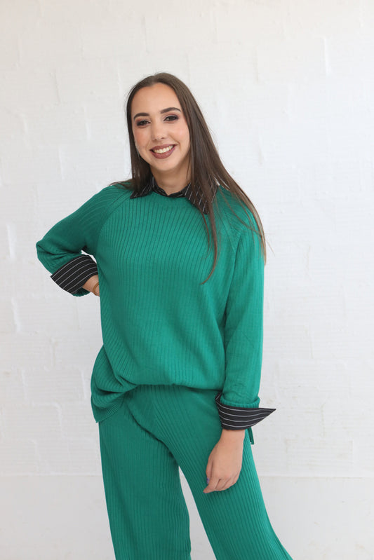 APPLE GREEN KNITTED LONG SLEEVE