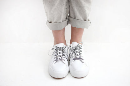 SNOW WHITE LACE UP SNEAKERS