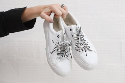 SNOW WHITE LACE UP SNEAKERS