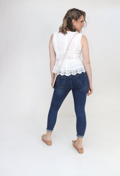 WHITE VICTORIAN LACE TOP