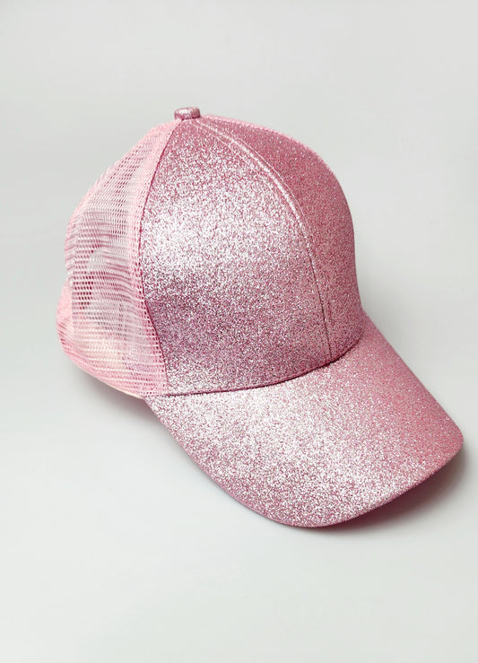 PINK GLITTER CAP