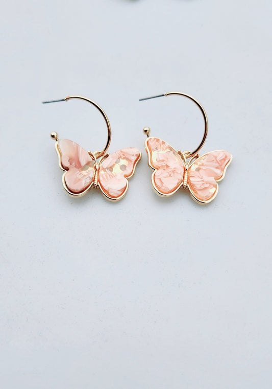 MARBLE FLUTTER ORCHID HOOPS